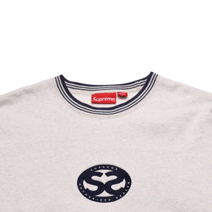 Supreme シュプリーム Double S Crewneck 2022SS ヘザーオートミール スウェット SW クルーネック リンガーネック XLサイズ 美品 中古 4a003062