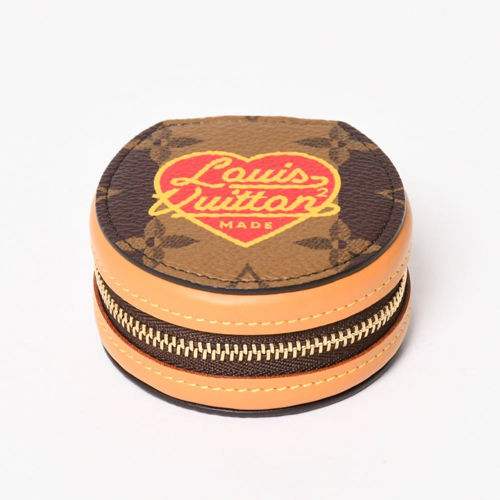 Very good condition LOUIS VUITTON × NIGO Etuit earphone pouch GI0716 Monogram stripe Brown Used 4a002754