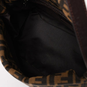 Very Good Condition FENDI Mamma Bucket One Shoulder Bag 2228 26425 Brown Zucca Pattern Silver Hardware Used 4a003218