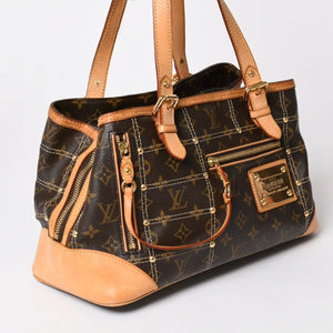 LOUIS VUITTON ルイヴィトン リヴェット ハンドバッグ M40140 モノグラム PVC レザー ブラウン ゴールド金具 中古 美品 中古 4a002907