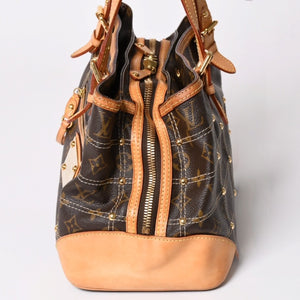 LOUIS VUITTON ルイヴィトン リヴェット ハンドバッグ M40140 モノグラム PVC レザー ブラウン ゴールド金具 中古 美品 中古 4a002907