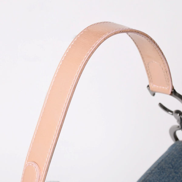 極美品 CHRISTIAN DIOR クリスチャンディオール サドルバッグ ワンショルダーバッグ ガリアーノ期 デニム ピンク 中古 4a003084