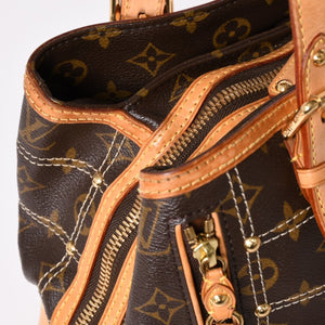 LOUIS VUITTON ルイヴィトン リヴェット ハンドバッグ M40140 モノグラム PVC レザー ブラウン ゴールド金具 中古 美品 中古 4a002907