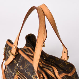 LOUIS VUITTON ルイヴィトン リヴェット ハンドバッグ M40140 モノグラム PVC レザー ブラウン ゴールド金具 中古 美品 中古 4a002907
