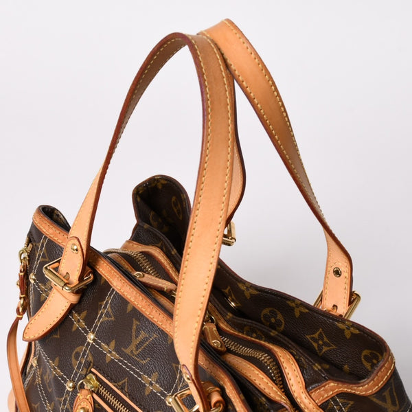 LOUIS VUITTON ルイヴィトン リヴェット ハンドバッグ M40140 モノグラム PVC レザー ブラウン ゴールド金具 中古 美品 中古 4a002907