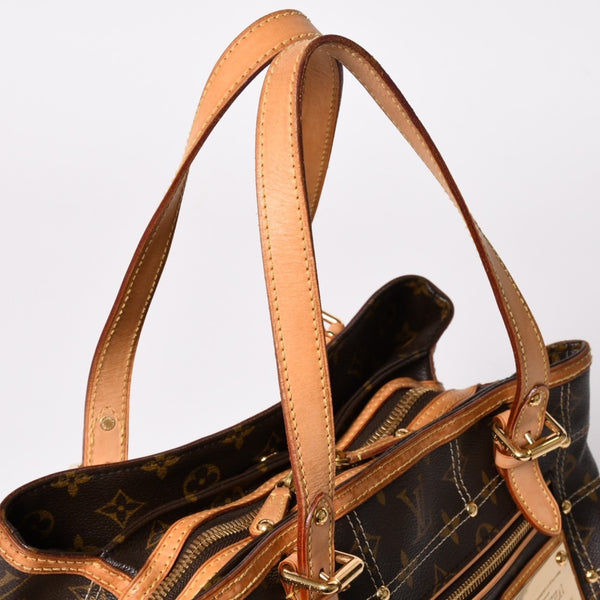 LOUIS VUITTON ルイヴィトン リヴェット ハンドバッグ M40140 モノグラム PVC レザー ブラウン ゴールド金具 中古 美品 中古 4a002907