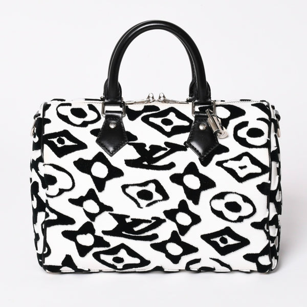 極美品 LOUIS VUITTON ルイヴィトン スピーディー バンドリエール25 M45563 タフテッドモノグラム ブラック ホワイト シルバー金具 中古 4a003109 6