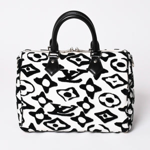 極美品 LOUIS VUITTON ルイヴィトン スピーディー バンドリエール25 M45563 タフテッドモノグラム ブラック ホワイト シルバー金具 中古 4a003109 6