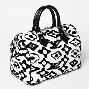 極美品 LOUIS VUITTON ルイヴィトン スピーディー バンドリエール25 M45563 タフテッドモノグラム ブラック ホワイト シルバー金具 中古 4a003109 6
