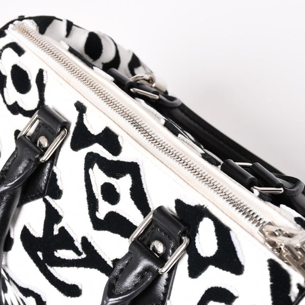 極美品 LOUIS VUITTON ルイヴィトン スピーディー バンドリエール25 M45563 タフテッドモノグラム ブラック ホワイト シルバー金具 中古 4a003109 6