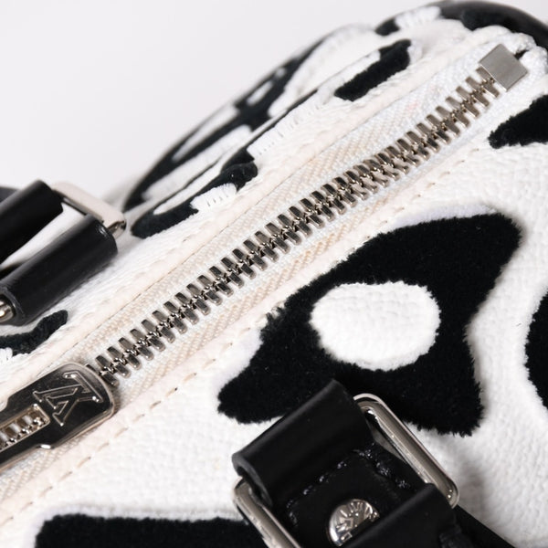 極美品 LOUIS VUITTON ルイヴィトン スピーディー バンドリエール25 M45563 タフテッドモノグラム ブラック ホワイト シルバー金具 中古 4a003109 6