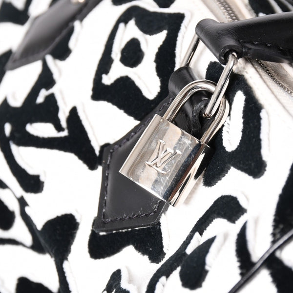 極美品 LOUIS VUITTON ルイヴィトン スピーディー バンドリエール25 M45563 タフテッドモノグラム ブラック ホワイト シルバー金具 中古 4a003109 6