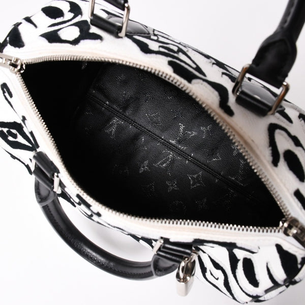 極美品 LOUIS VUITTON ルイヴィトン スピーディー バンドリエール25 M45563 タフテッドモノグラム ブラック ホワイト シルバー金具 中古 4a003109 6