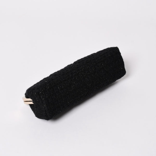 新品未使用 CHANEL シャネル クラッチバック ポーチ 30番台 ココマーク ツイード がま口 ブラック ゴールド ゴールド金具 中古 4a002761