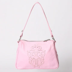 新品同様 CHROME HEARTS クロムハーツ ヴァインダガー チキンナゲット スモール ハンドバッグ レザー SV925 ピンク 中古 4a003118