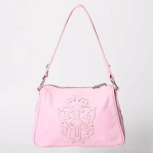 新品同様 CHROME HEARTS クロムハーツ ヴァインダガー チキンナゲット スモール ハンドバッグ レザー SV925 ピンク 中古 4a003118