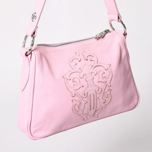 新品同様 CHROME HEARTS クロムハーツ ヴァインダガー チキンナゲット スモール ハンドバッグ レザー SV925 ピンク 中古 4a003118