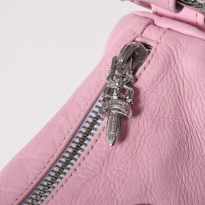新品同様 CHROME HEARTS クロムハーツ ヴァインダガー チキンナゲット スモール ハンドバッグ レザー SV925 ピンク 中古 4a003118