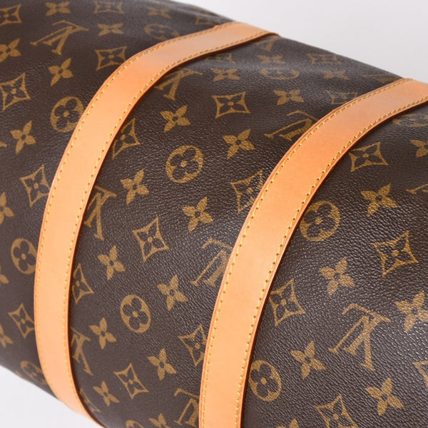 LOUIS VUITTON ルイヴィトン モノグラム キーポル45 ボストンバッグ M41428 PVC ヌメ革 ブラウン ゴールド金具 美品 中古 4a002922