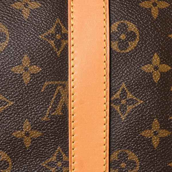 LOUIS VUITTON ルイヴィトン モノグラム キーポル45 ボストンバッグ M41428 PVC ヌメ革 ブラウン ゴールド金具 美品 中古 4a002922