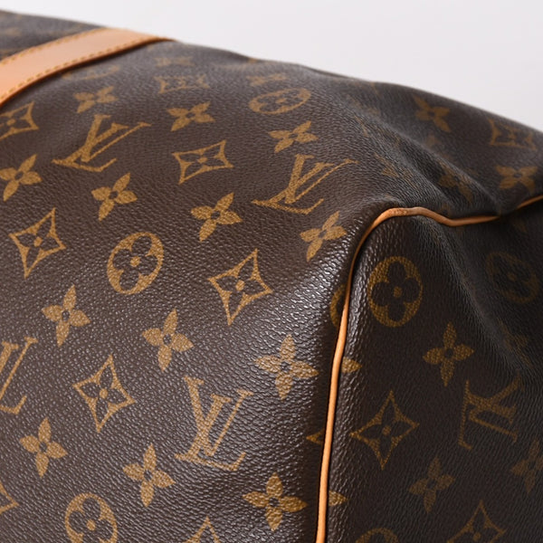 LOUIS VUITTON ルイヴィトン モノグラム キーポル45 ボストンバッグ M41428 PVC ヌメ革 ブラウン ゴールド金具 美品 中古 4a002922