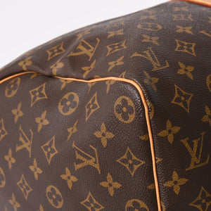 LOUIS VUITTON ルイヴィトン モノグラム キーポル45 ボストンバッグ M41428 PVC ヌメ革 ブラウン ゴールド金具 美品 中古 4a002922