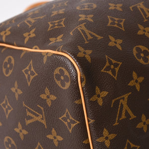 LOUIS VUITTON ルイヴィトン モノグラム キーポル45 ボストンバッグ M41428 PVC ヌメ革 ブラウン ゴールド金具 美品 中古 4a002922