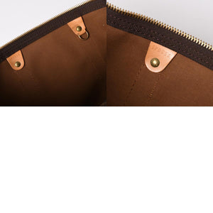 LOUIS VUITTON ルイヴィトン モノグラム キーポル45 ボストンバッグ M41428 PVC ヌメ革 ブラウン ゴールド金具 美品 中古 4a002922