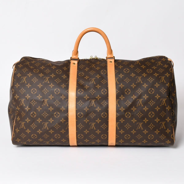 極美品 LOUIS VUITTON ルイヴィトン キーポル55 ボストンバッグ M41414 モノグラム ブラウン ゴールド金具 中古 4a003185