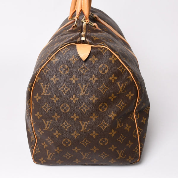 極美品 LOUIS VUITTON ルイヴィトン キーポル55 ボストンバッグ M41414 モノグラム ブラウン ゴールド金具 中古 4a003185