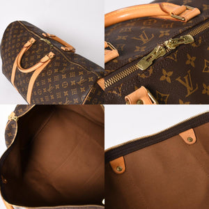 極美品 LOUIS VUITTON ルイヴィトン キーポル55 ボストンバッグ M41414 モノグラム ブラウン ゴールド金具 中古 4a003185