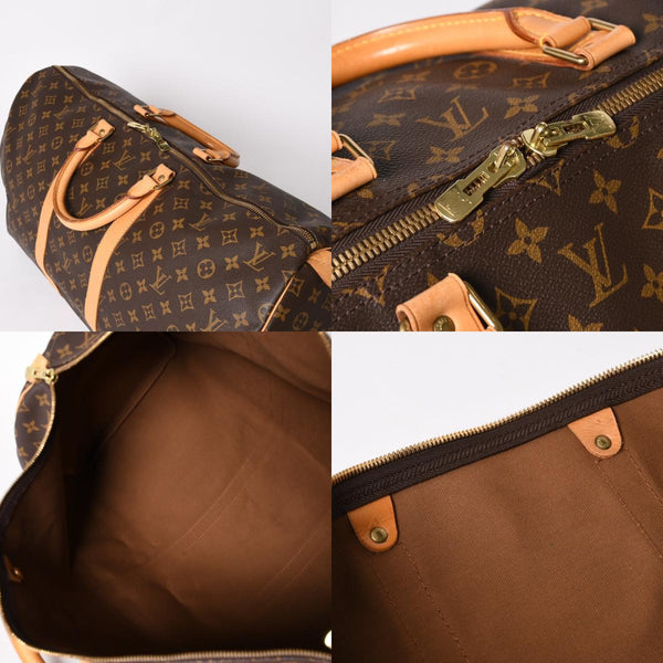 極美品 LOUIS VUITTON ルイヴィトン キーポル55 ボストンバッグ M41414 モノグラム ブラウン ゴールド金具 中古 4a003185