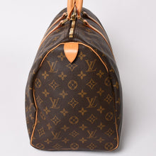 Load image into Gallery viewer, LOUIS VUITTON ルイヴィトン モノグラム キーポル45 ボストンバッグ M41428 PVC ヌメ革 ブラウン ゴールド金具 美品 中古 4a002922