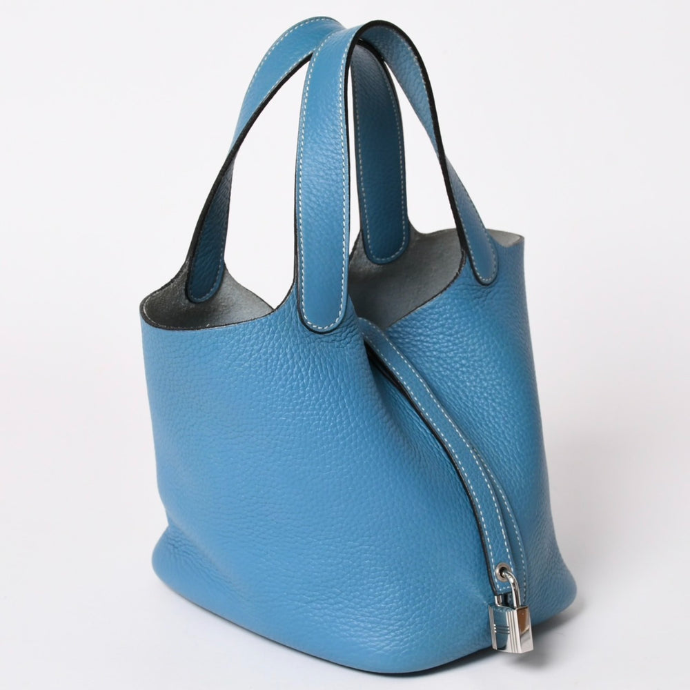 HERMES エルメス Picotin Lock PM ピコタンロックPM ハンドバッグ □K刻印 ブルージーン トリヨンクレマンス SV金具 美品 中古 4a003271