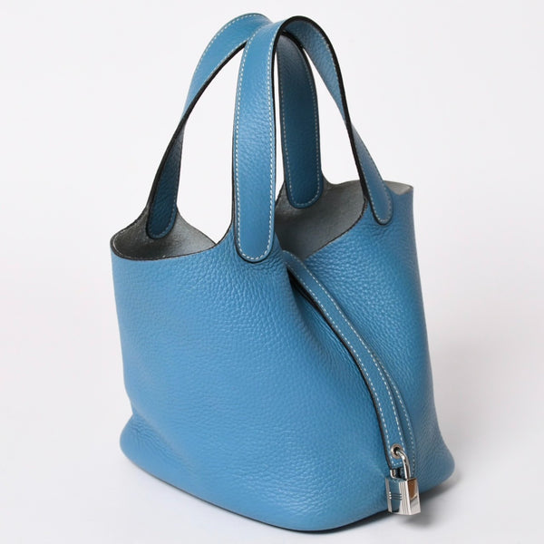 HERMES エルメス Picotin Lock PM ピコタンロックPM ハンドバッグ □K刻印 ブルージーン トリヨンクレマンス SV金具 美品 中古 4a003271