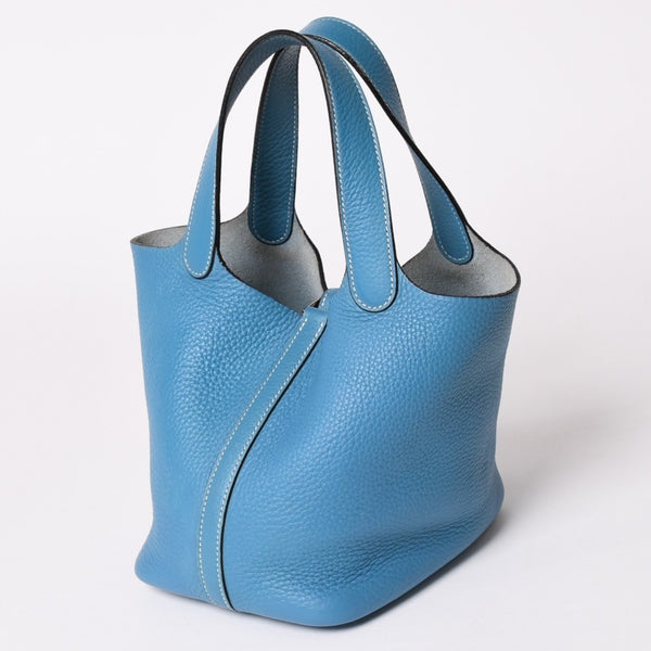 HERMES エルメス Picotin Lock PM ピコタンロックPM ハンドバッグ □K刻印 ブルージーン トリヨンクレマンス SV金具 美品 中古 4a003271