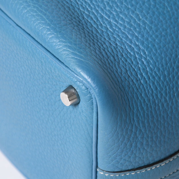 HERMES エルメス Picotin Lock PM ピコタンロックPM ハンドバッグ □K刻印 ブルージーン トリヨンクレマンス SV金具 美品 中古 4a003271
