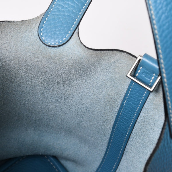 HERMES エルメス Picotin Lock PM ピコタンロックPM ハンドバッグ □K刻印 ブルージーン トリヨンクレマンス SV金具 美品 中古 4a003271