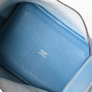 HERMES エルメス Picotin Lock PM ピコタンロックPM ハンドバッグ □K刻印 ブルージーン トリヨンクレマンス SV金具 美品 中古 4a003271