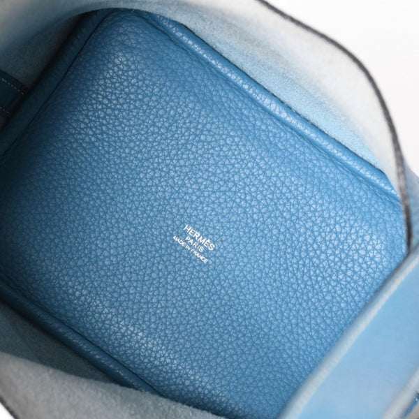 HERMES エルメス Picotin Lock PM ピコタンロックPM ハンドバッグ □K刻印 ブルージーン トリヨンクレマンス SV金具 美品 中古 4a003271