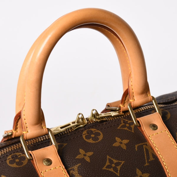 LOUIS VUITTON ルイヴィトン モノグラム キーポル45 ボストンバッグ M41428 PVC ヌメ革 ブラウン ゴールド金具 美品 中古 4a002922