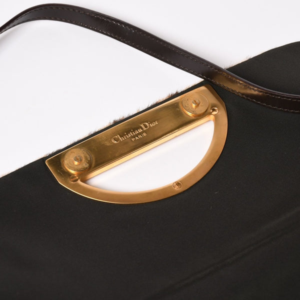 極美品 Christian Dior クリスチャンディオール ハラコ ワンショルダーバッグ MA-0010 マリスパール レオパード ガリアーノ期 中古 4a002924