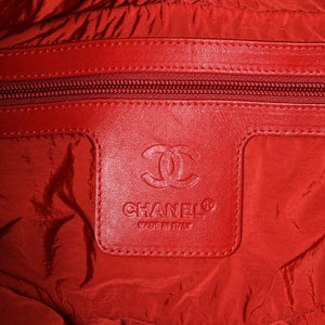 極美品 CHANEL シャネル コココクーン ナイロントートバッグ ナイロンキルティング CCマーク ココマーク レザー シルバー金具 中古 4a003087