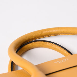 極美品 CELINE セリーヌ ラゲージ ミニショッパー ショルダーバッグ ハンドバッグ フィービー期 イエロー カーフスキン スエード ゴールド金具 S-AT-0114 S-CU-0114 廃盤 中古 4a002926