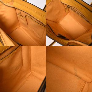 極美品 CELINE セリーヌ ラゲージ ミニショッパー ショルダーバッグ ハンドバッグ フィービー期 イエロー カーフスキン スエード ゴールド金具 S-AT-0114 S-CU-0114 廃盤 中古 4a002926