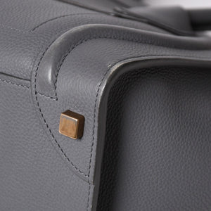 CELINE セリーヌ ラゲージマイクロショッパー ショルダーバッグ ハンドバッグ フィービー期 スリ グレー カーフスキン スエード ゴールド金具 廃盤 美品 中古 4a002931