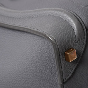 CELINE セリーヌ ラゲージマイクロショッパー ショルダーバッグ ハンドバッグ フィービー期 スリ グレー カーフスキン スエード ゴールド金具 廃盤 美品 中古 4a002931