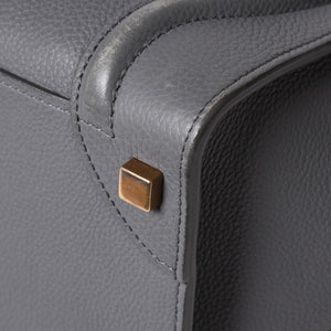 CELINE セリーヌ ラゲージマイクロショッパー ショルダーバッグ ハンドバッグ フィービー期 スリ グレー カーフスキン スエード ゴールド金具 廃盤 美品 中古 4a002931