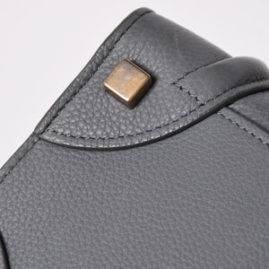 CELINE セリーヌ ラゲージマイクロショッパー ショルダーバッグ ハンドバッグ フィービー期 スリ グレー カーフスキン スエード ゴールド金具 廃盤 美品 中古 4a002931