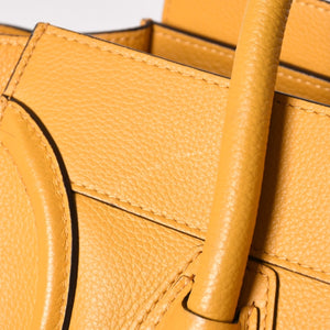 極美品 CELINE セリーヌ ラゲージ ミニショッパー ショルダーバッグ ハンドバッグ フィービー期 イエロー カーフスキン スエード ゴールド金具 S-AT-0114 S-CU-0114 廃盤 中古 4a002926